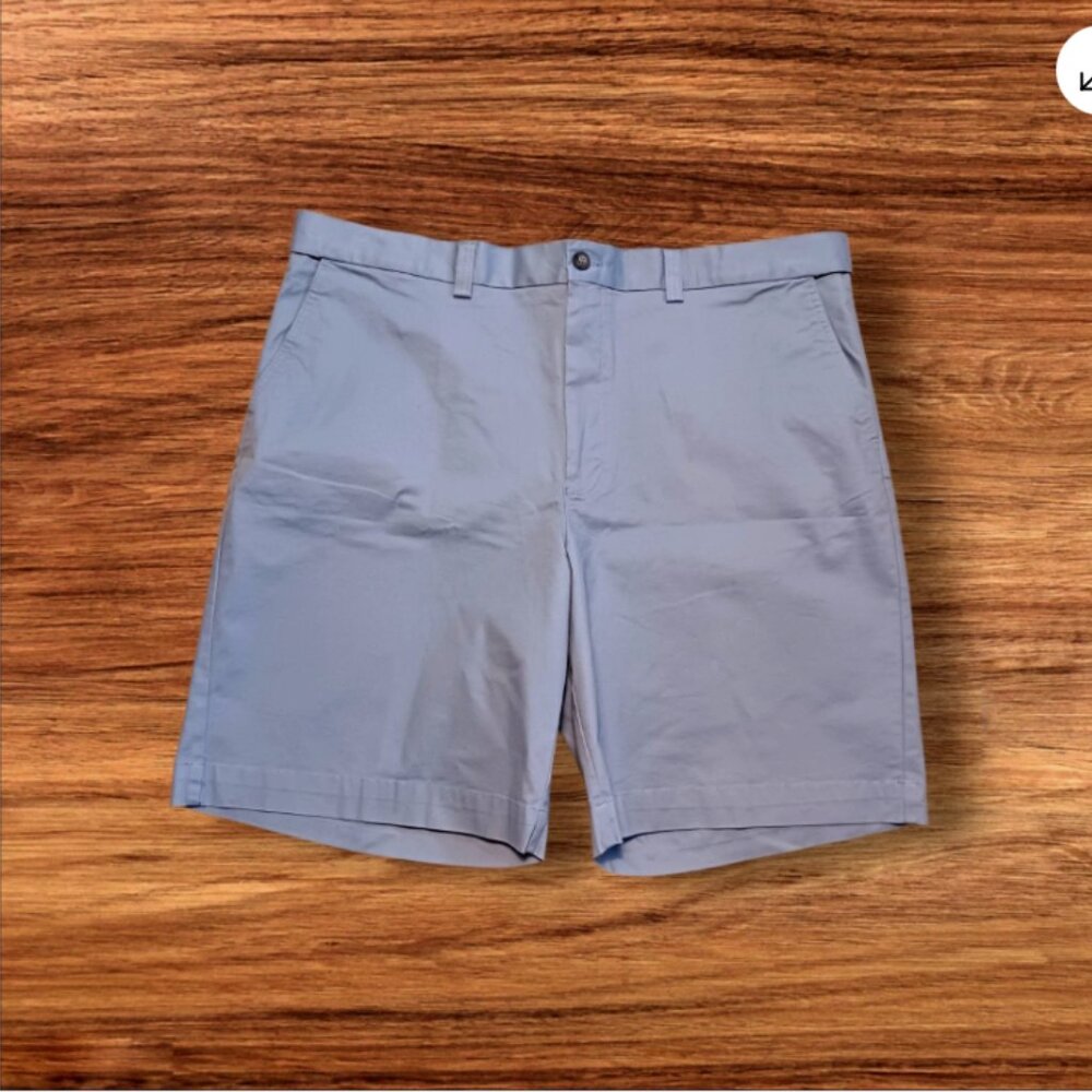 Oak Hill Mens Shorts Size 46 Flat Front Stretch Twill Chino Blue Cotton Blend
